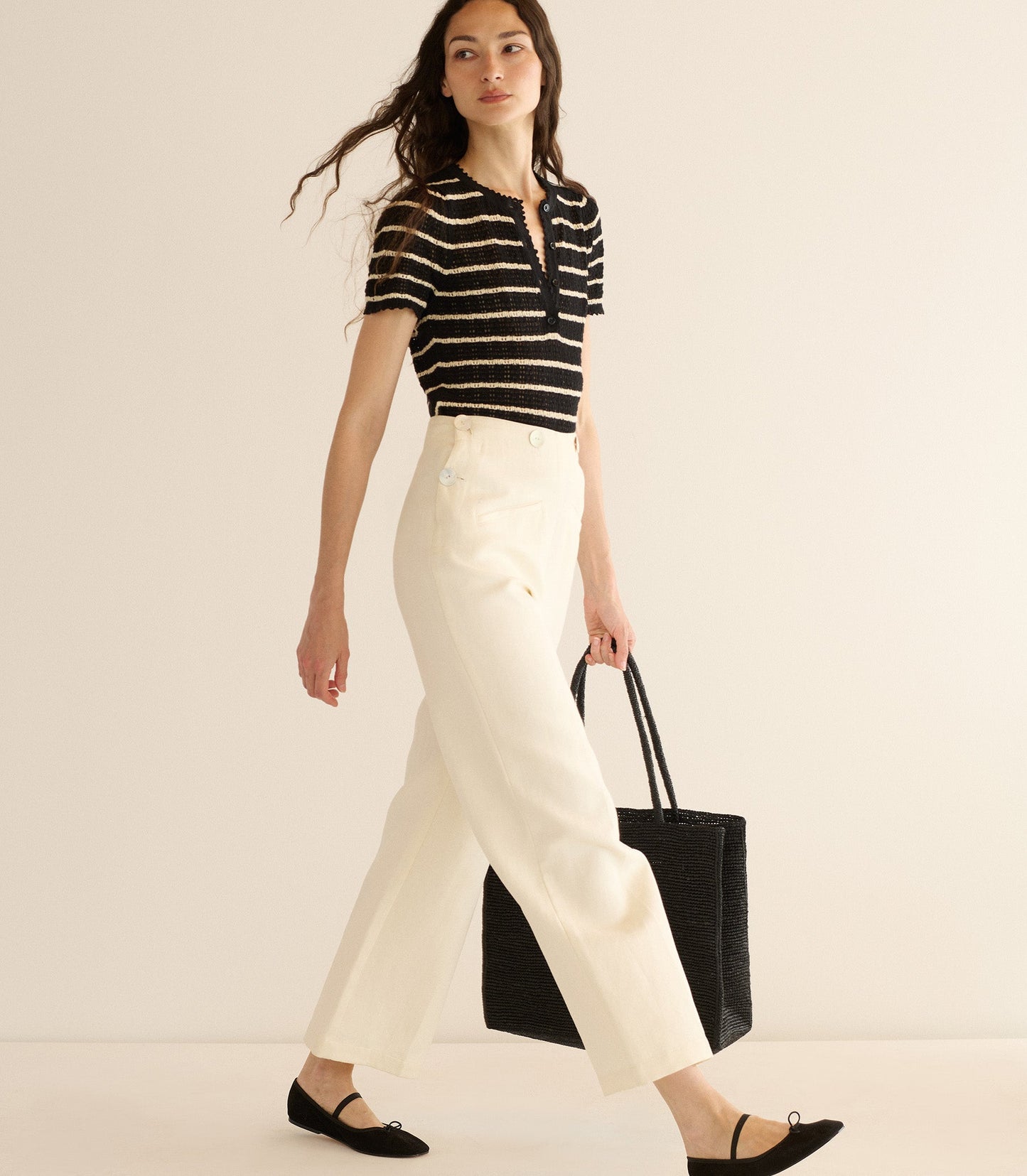 BRANDIE TOP -- NOIR ALLAIRE STRIPE