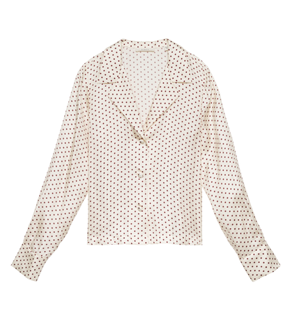 ELENE TOP -- CRÈME PORTIA DOT