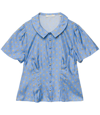 HELIE TOP -- PERIWINKLE CADIZ FOULARD