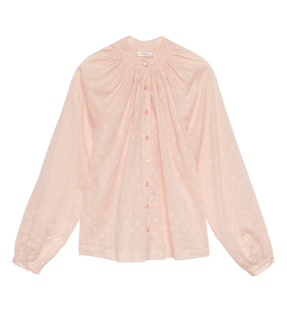 JULIENNE TOP -- PEACH SORBET MARSEILLE EMBROIDERY