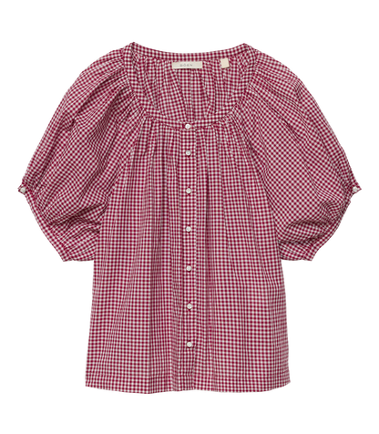 JUNE TOP -- MULBERRY LA MADDALENA GINGHAM