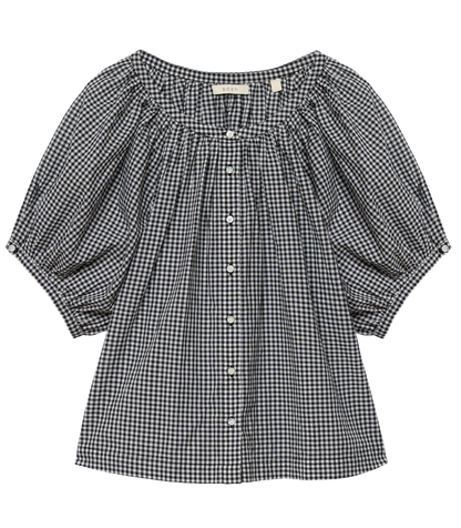 JUNE TOP -- NOIR LA MADDALENA GINGHAM