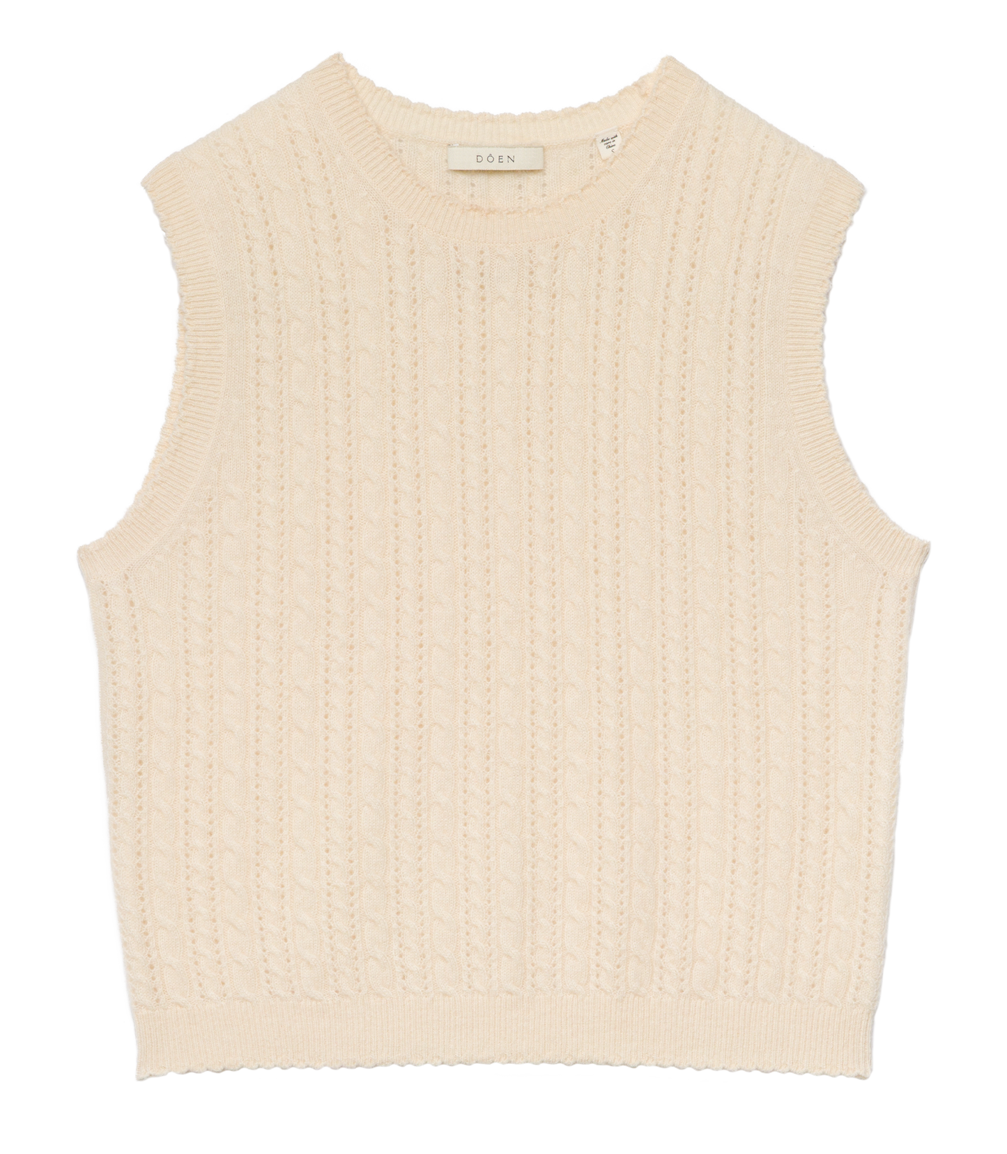 LOUDEN CASHMERE CABLE TOP -- DOGWOOD