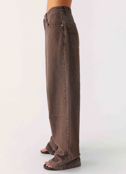 Midwest Low Rise Denim Jeans - Light Wash Chocolate
