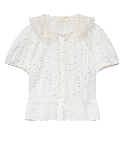 OLETA TOP -- SALT FLOCK DOT