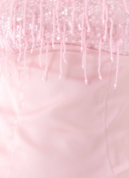 Siren Beaded Sequin Top - Pink