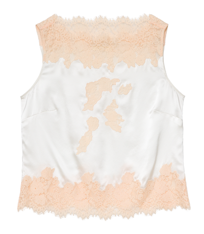 VIVIANE TOP -- SALT AND PEACH LACE