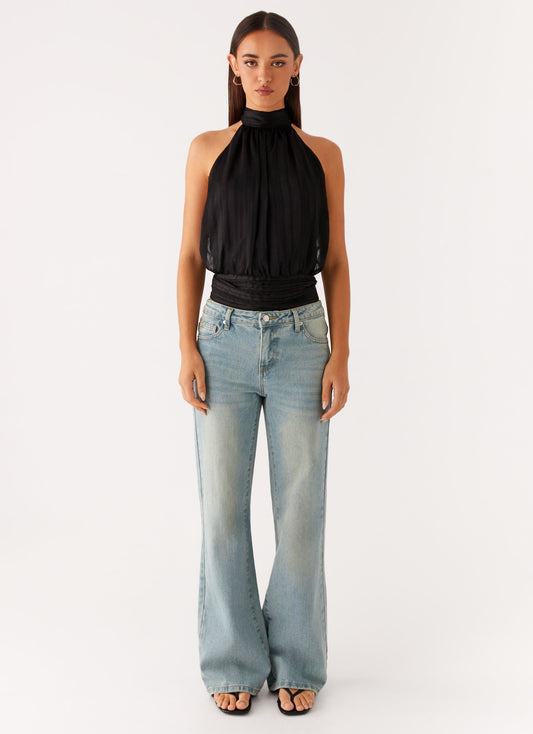 Willow Chiffon Top - Black